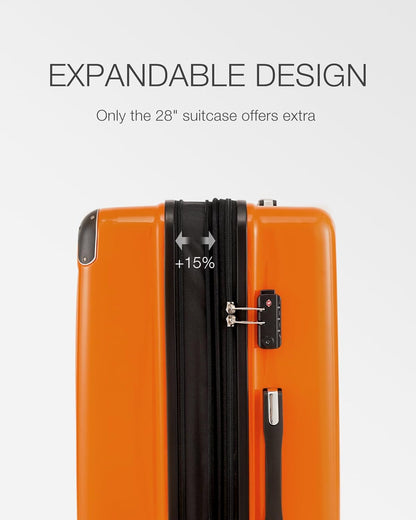 Carry On Luggage, Suitcase with Durable and Lightweight, carry on suitcase with ABS Hardshell, Dual Spinner Wheels, TSA Lock, and YKK Zipper(apricot black, S(20in)_carry on)