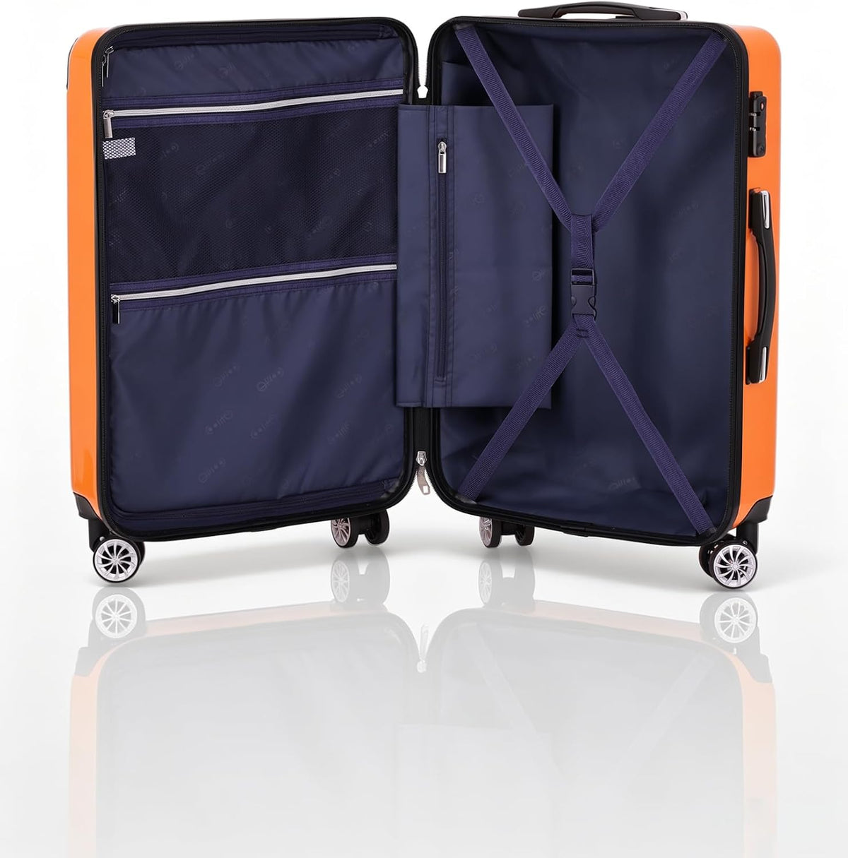 Carry On Luggage, Suitcase with Durable and Lightweight, carry on suitcase with ABS Hardshell, Dual Spinner Wheels, TSA Lock, and YKK Zipper(apricot black, S(20in)_carry on)