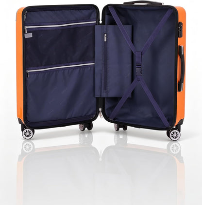 Carry On Luggage, Suitcase with Durable and Lightweight, carry on suitcase with ABS Hardshell, Dual Spinner Wheels, TSA Lock, and YKK Zipper(apricot black, S(20in)_carry on)