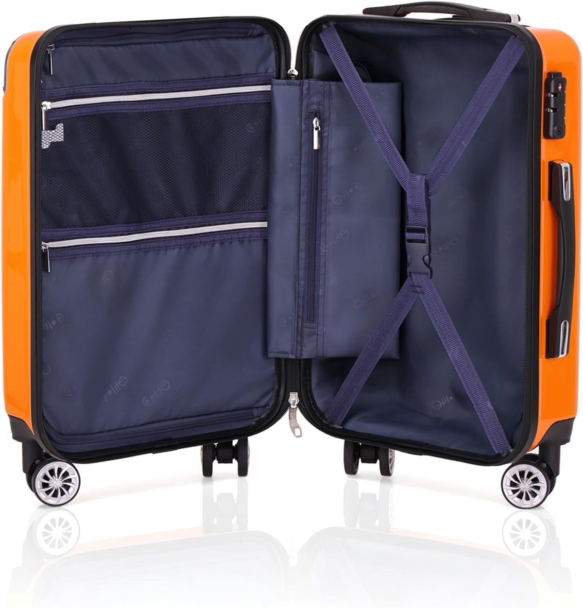 Carry On Luggage, Suitcase with Durable and Lightweight, carry on suitcase with ABS Hardshell, Dual Spinner Wheels, TSA Lock, and YKK Zipper(apricot black, S(20in)_carry on)