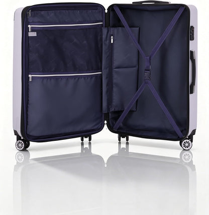 Carry On Luggage, Suitcase with Durable and Lightweight, carry on suitcase with ABS Hardshell, Dual Spinner Wheels, TSA Lock, and YKK Zipper(apricot black, S(20in)_carry on)