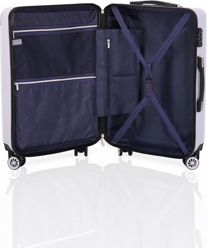 Carry On Luggage, Suitcase with Durable and Lightweight, carry on suitcase with ABS Hardshell, Dual Spinner Wheels, TSA Lock, and YKK Zipper(apricot black, S(20in)_carry on)
