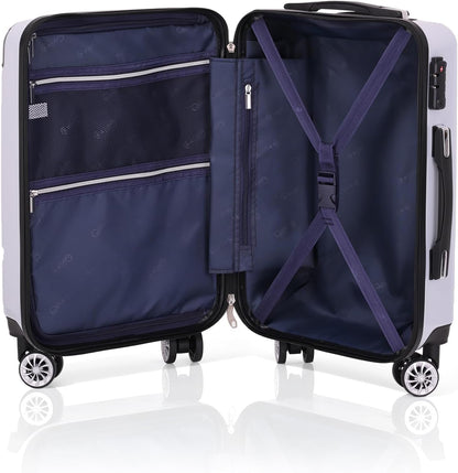 Carry On Luggage, Suitcase with Durable and Lightweight, carry on suitcase with ABS Hardshell, Dual Spinner Wheels, TSA Lock, and YKK Zipper(apricot black, S(20in)_carry on)