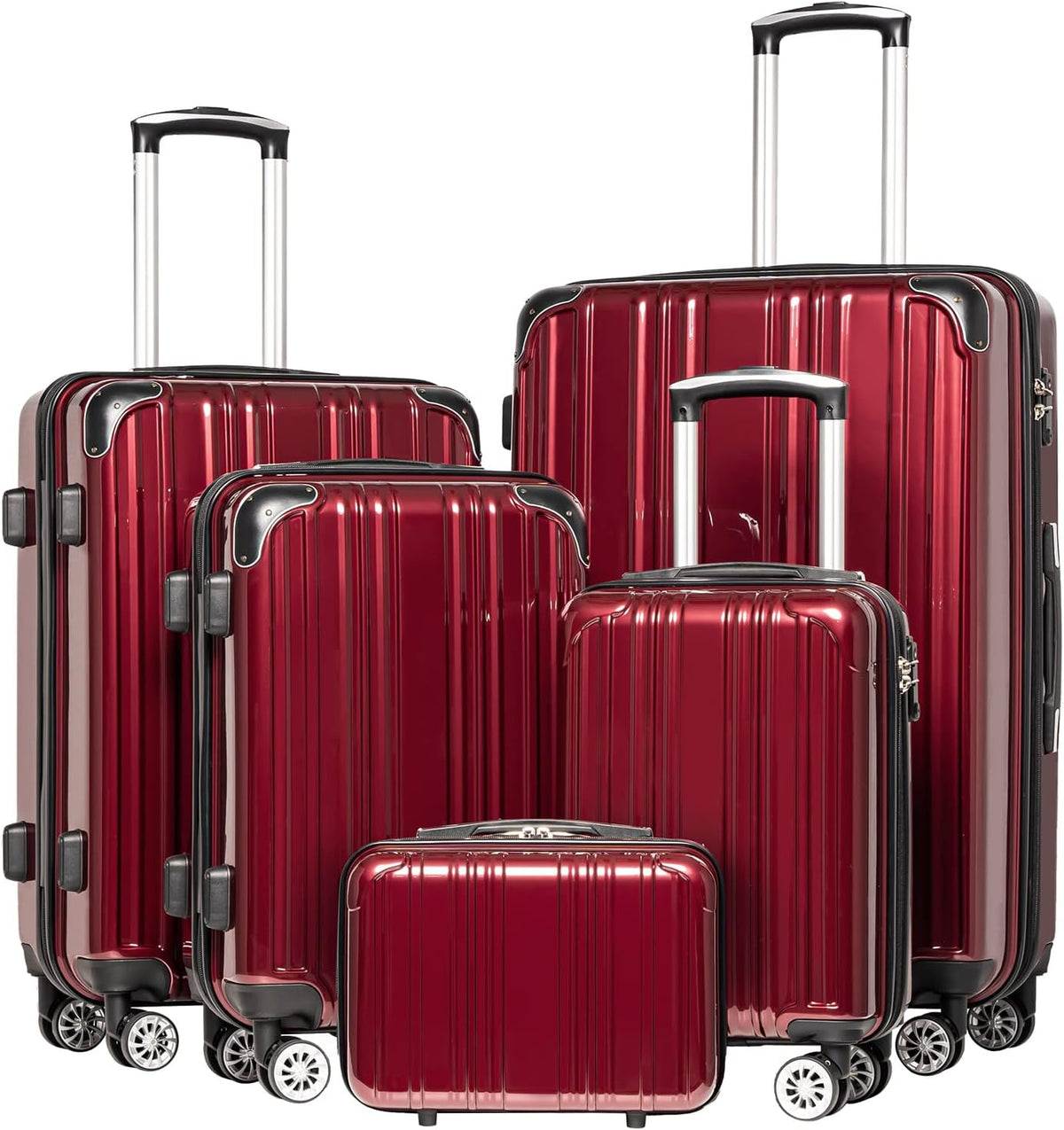 Carry On Luggage, Suitcase with Durable and Lightweight, carry on suitcase with ABS Hardshell, Dual Spinner Wheels, TSA Lock, and YKK Zipper(apricot black, S(20in)_carry on)
