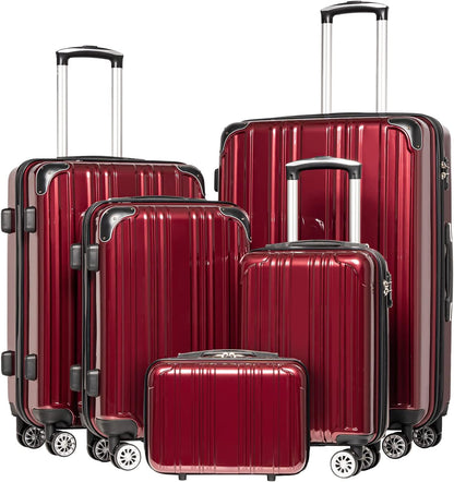 Carry On Luggage, Suitcase with Durable and Lightweight, carry on suitcase with ABS Hardshell, Dual Spinner Wheels, TSA Lock, and YKK Zipper(apricot black, S(20in)_carry on)