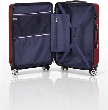 Carry On Luggage, Suitcase with Durable and Lightweight, carry on suitcase with ABS Hardshell, Dual Spinner Wheels, TSA Lock, and YKK Zipper(apricot black, S(20in)_carry on)