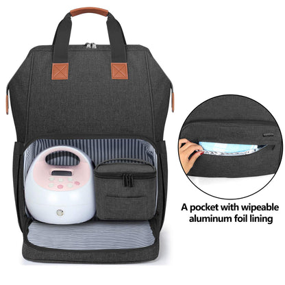 Breast Pump Backpack Storage Bag for Cooler Bag & Laptop, Gray | 2 Wear Ways, Fits Most Breast Pumps, Suitable for Working Mothers