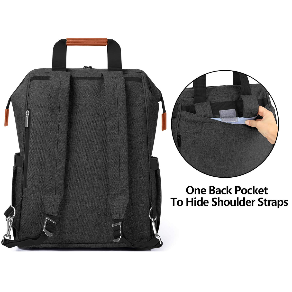 Breast Pump Backpack Storage Bag for Cooler Bag & Laptop, Gray | 2 Wear Ways, Fits Most Breast Pumps, Suitable for Working Mothers