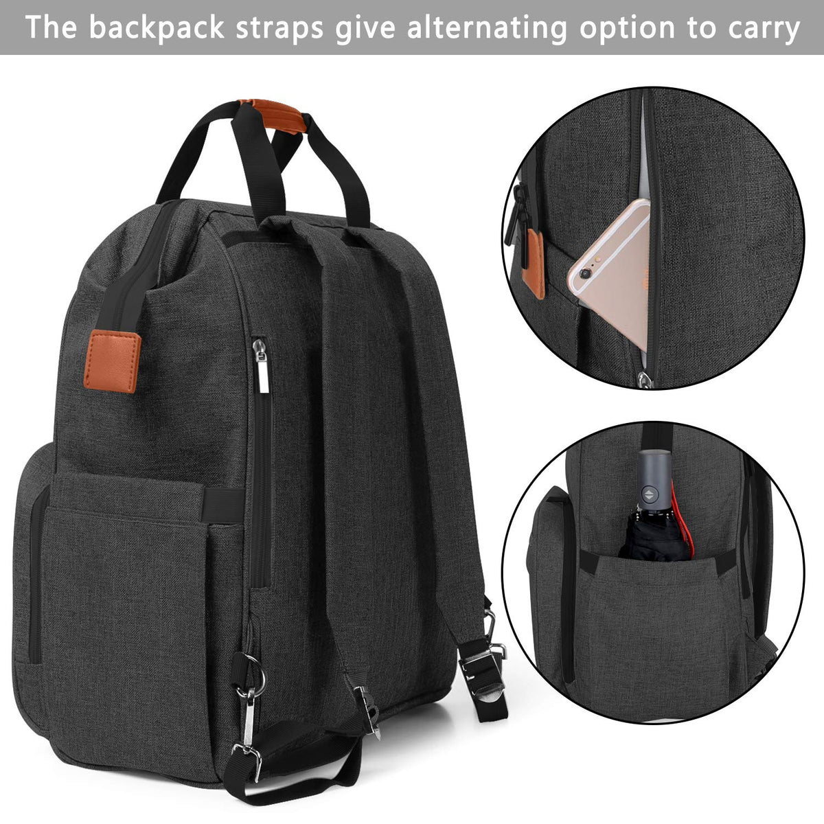 Breast Pump Backpack Storage Bag for Cooler Bag & Laptop, Gray | 2 Wear Ways, Fits Most Breast Pumps, Suitable for Working Mothers