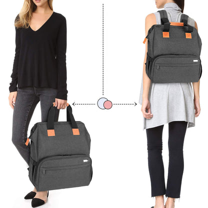 Breast Pump Backpack Storage Bag for Cooler Bag & Laptop, Gray | 2 Wear Ways, Fits Most Breast Pumps, Suitable for Working Mothers