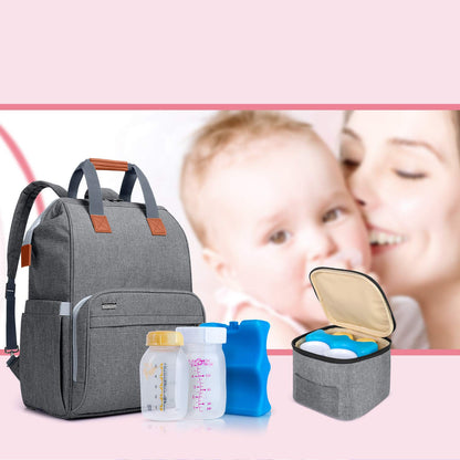 Breast Pump Backpack Storage Bag for Cooler Bag & Laptop, Gray | 2 Wear Ways, Fits Most Breast Pumps, Suitable for Working Mothers