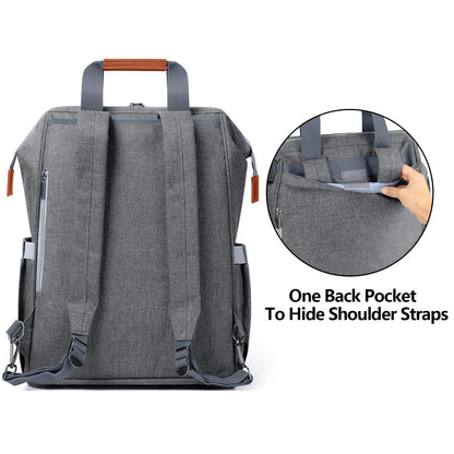 Breast Pump Backpack Storage Bag for Cooler Bag & Laptop, Gray | 2 Wear Ways, Fits Most Breast Pumps, Suitable for Working Mothers