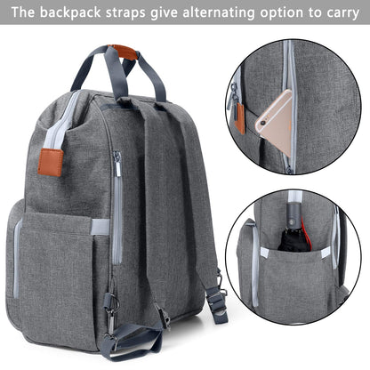Breast Pump Backpack Storage Bag for Cooler Bag & Laptop, Gray | 2 Wear Ways, Fits Most Breast Pumps, Suitable for Working Mothers