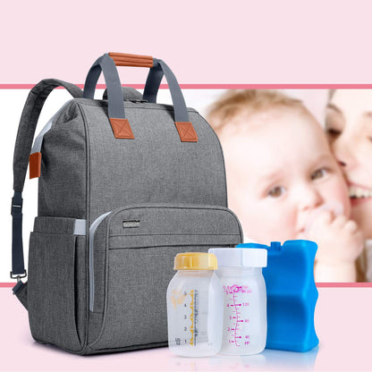 Breast Pump Backpack Storage Bag for Cooler Bag & Laptop, Gray | 2 Wear Ways, Fits Most Breast Pumps, Suitable for Working Mothers
