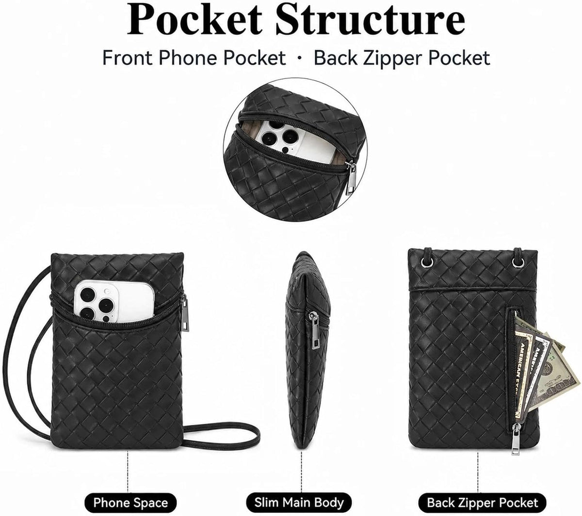Small Crossbody Women Cell Phone Purse Wallet Bag With Shoulder Strap - Colors B