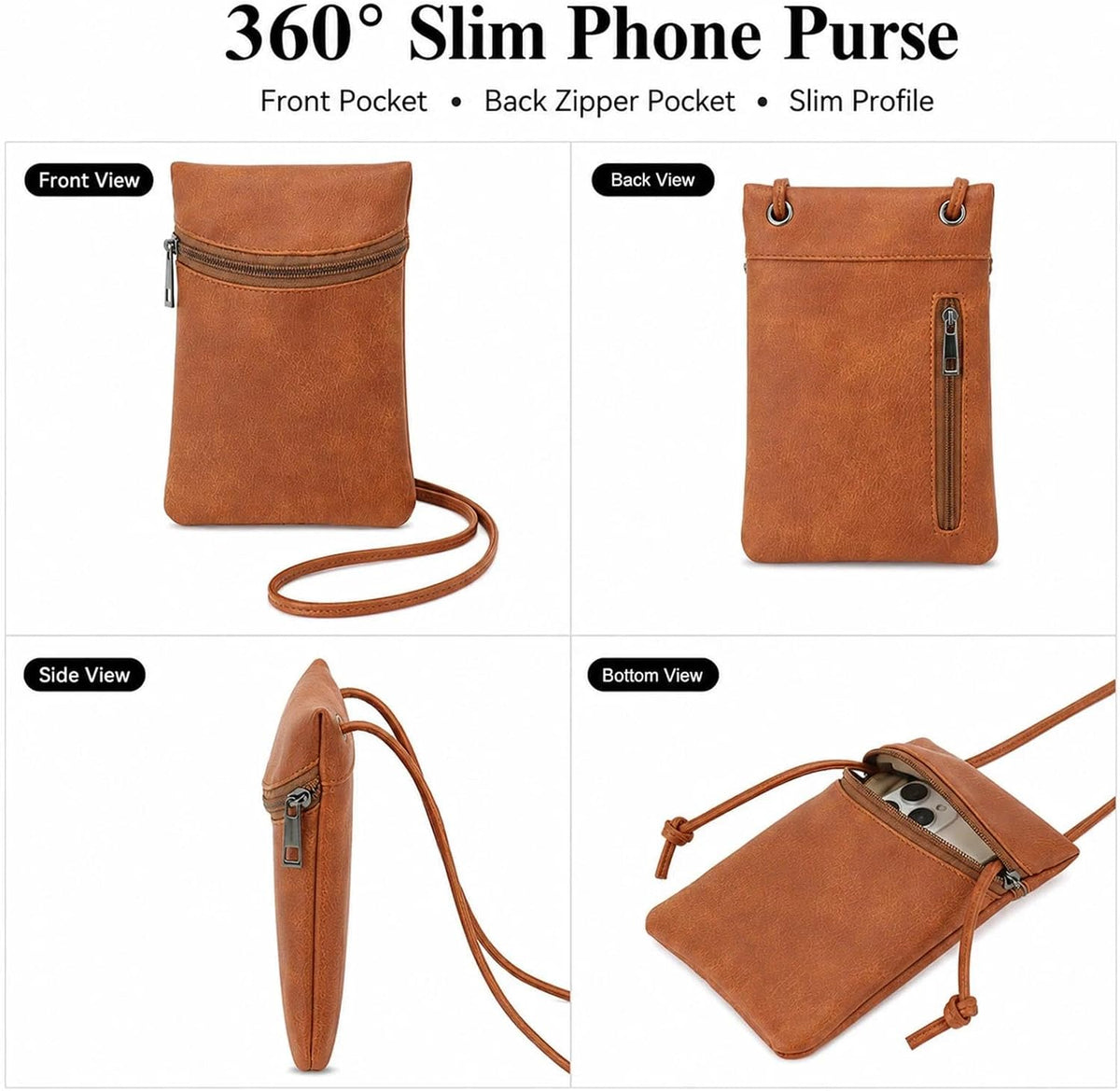 Small Crossbody Women Cell Phone Purse Wallet Bag With Shoulder Strap - Colors B