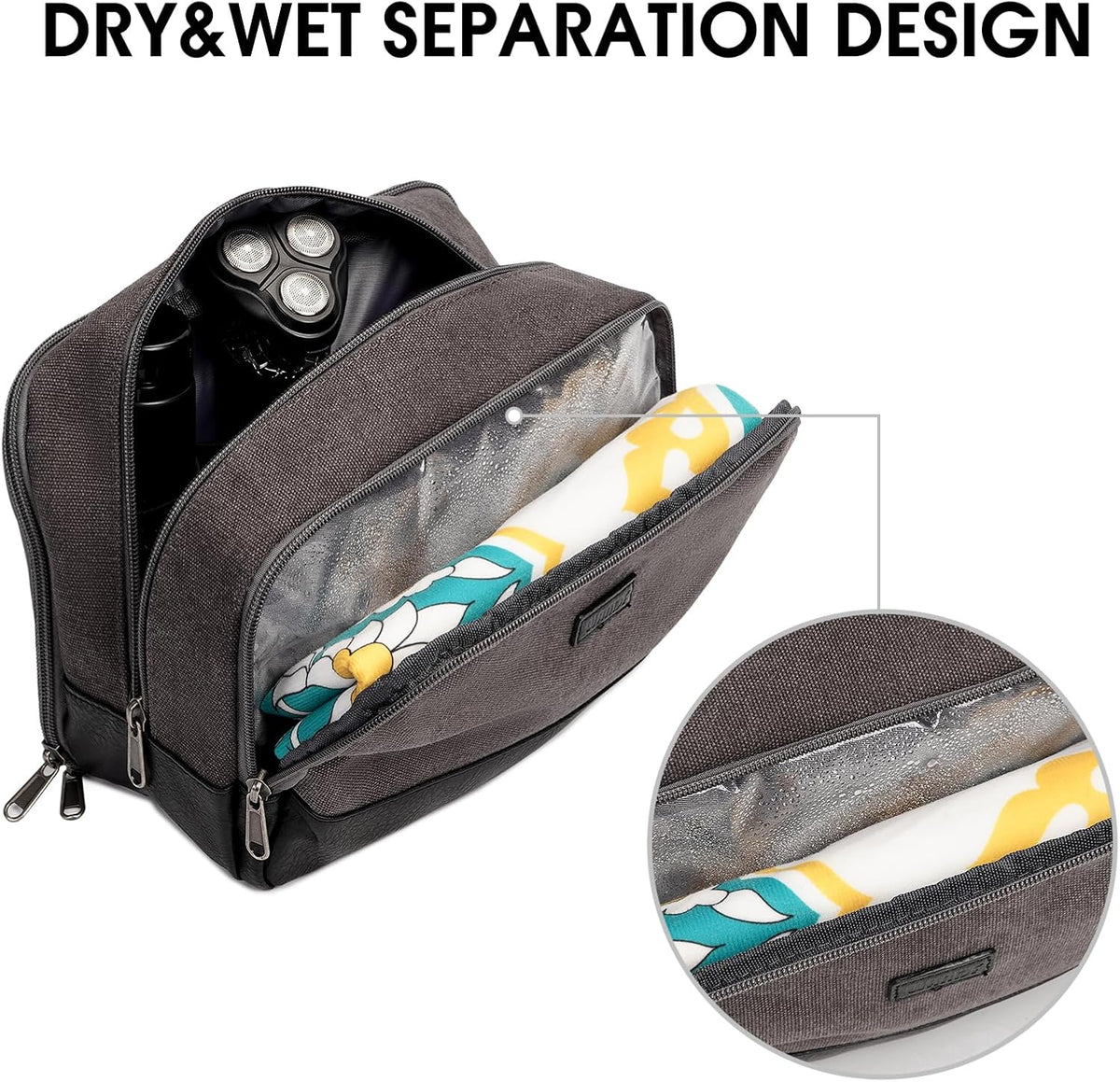 Travel Toiletry Bag for Men Large Toiletries Shaving Bag Water Resistant Hanging Dopp Kit Travel Accessories Bag for Women Men (Green)