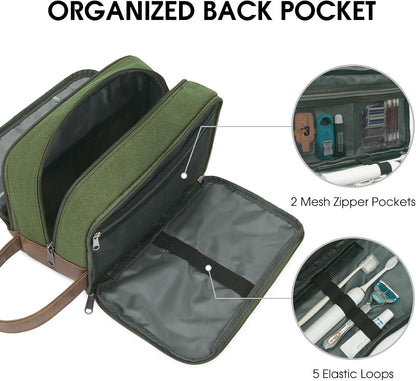 Travel Toiletry Bag for Men Large Toiletries Shaving Bag Water Resistant Hanging Dopp Kit Travel Accessories Bag for Women Men (Green)