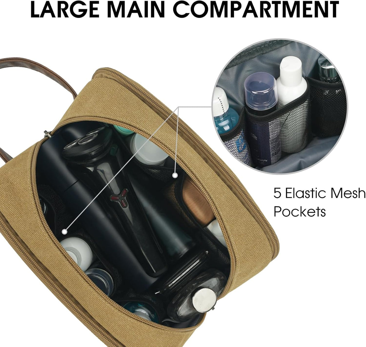 Travel Toiletry Bag for Men Large Toiletries Shaving Bag Water Resistant Hanging Dopp Kit Travel Accessories Bag for Women Men (Green)