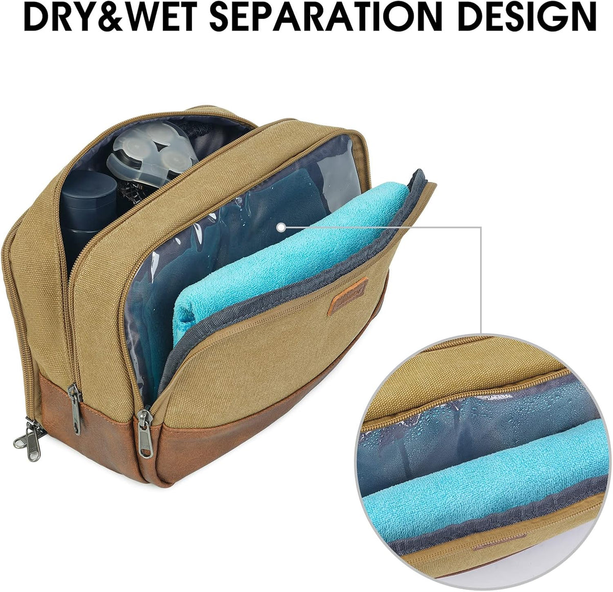 Travel Toiletry Bag for Men Large Toiletries Shaving Bag Water Resistant Hanging Dopp Kit Travel Accessories Bag for Women Men (Green)