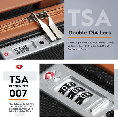 20 Inch Carry On Luggage with TSA Lock, Durable Hardshell Suitcase for Travel, Unisex Checked Set for Men and Women Dark Blue