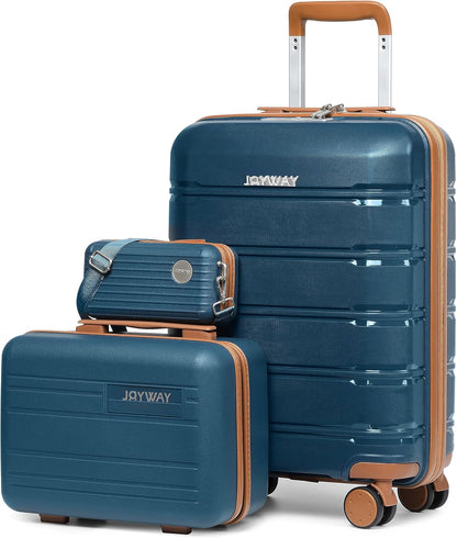 20 Inch Carry On Luggage with TSA Lock, Durable Hardshell Suitcase for Travel, Unisex Checked Set for Men and Women Dark Blue