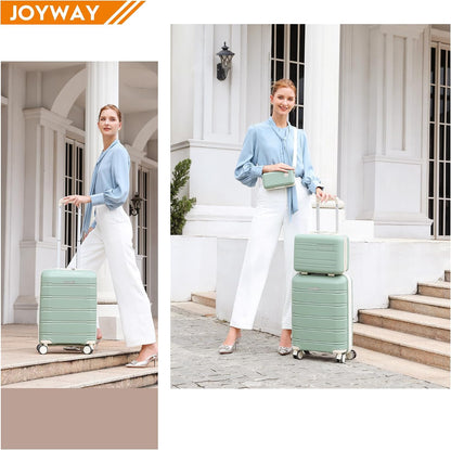 20 Inch Carry On Luggage with TSA Lock, Durable Hardshell Suitcase for Travel, Unisex Checked Set for Men and Women Dark Blue