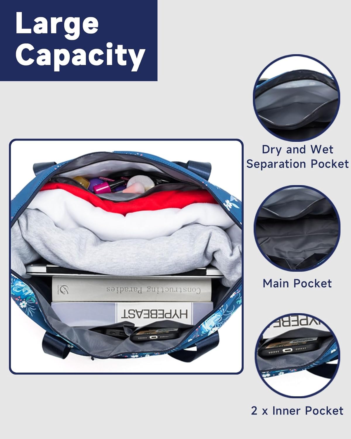 Rolling Duffle Bag with Detachable Wheels and Adjustable Shoulder Strap, Large Expandable Foldable Carry On Luggage Bag with Handle and Suitcase Sleeve, Weekender Bag for Travel Airplane 25L-55L