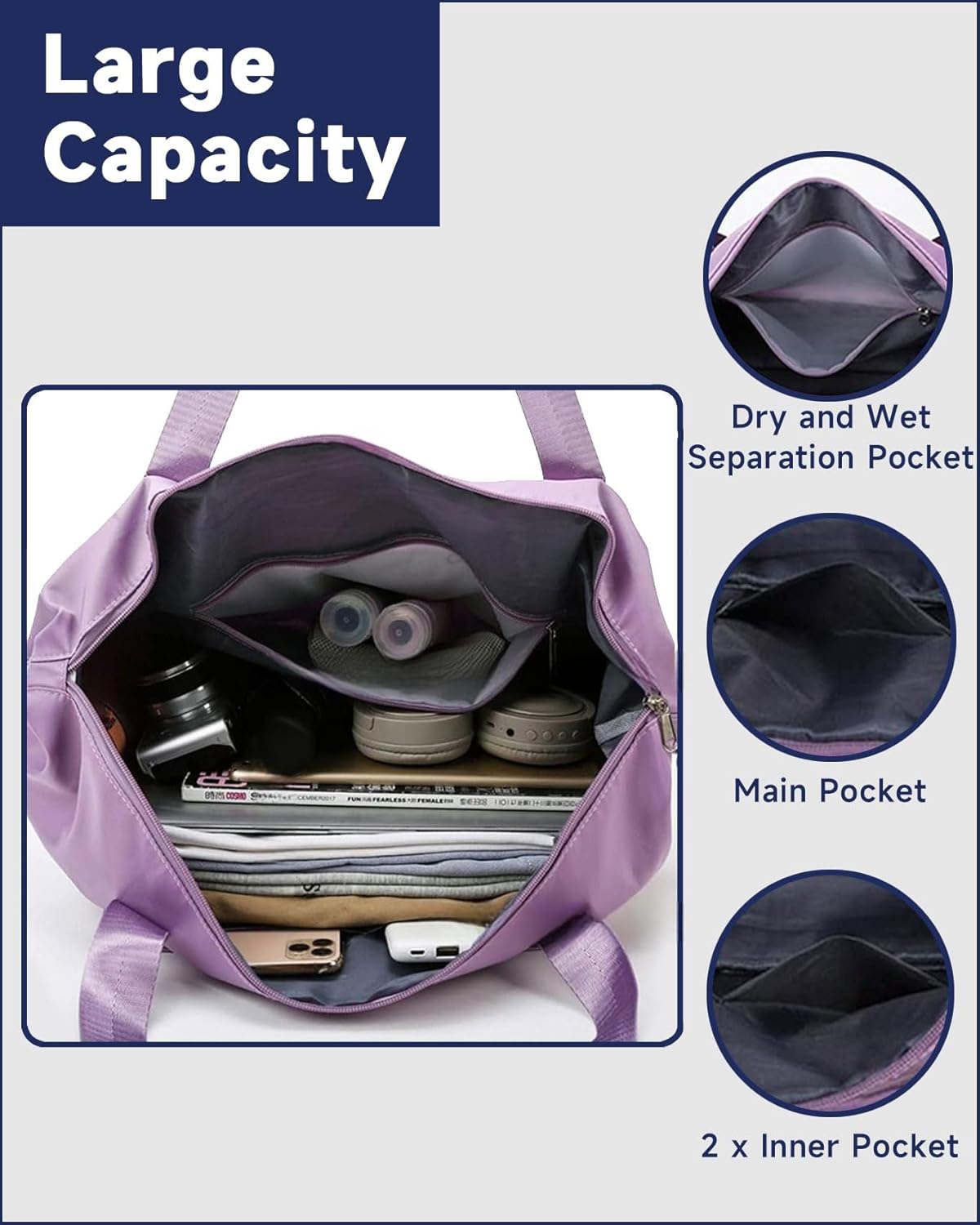 Rolling Duffle Bag with Detachable Wheels and Adjustable Shoulder Strap, Large Expandable Foldable Carry On Luggage Bag with Handle and Suitcase Sleeve, Weekender Bag for Travel Airplane 25L-55L