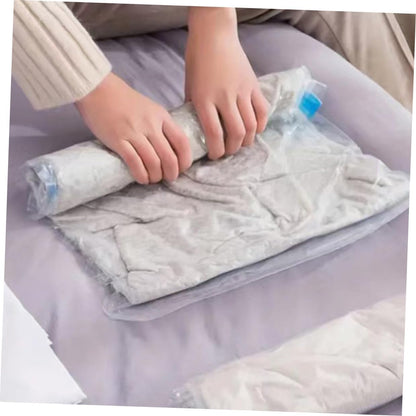 12pcs Hand Roll up Vacuum Storage Bags for Travel Suitcases, Pa+pe Space Saving Compression Bags 35x50cm 40x60cm Reusable Garment Organizer