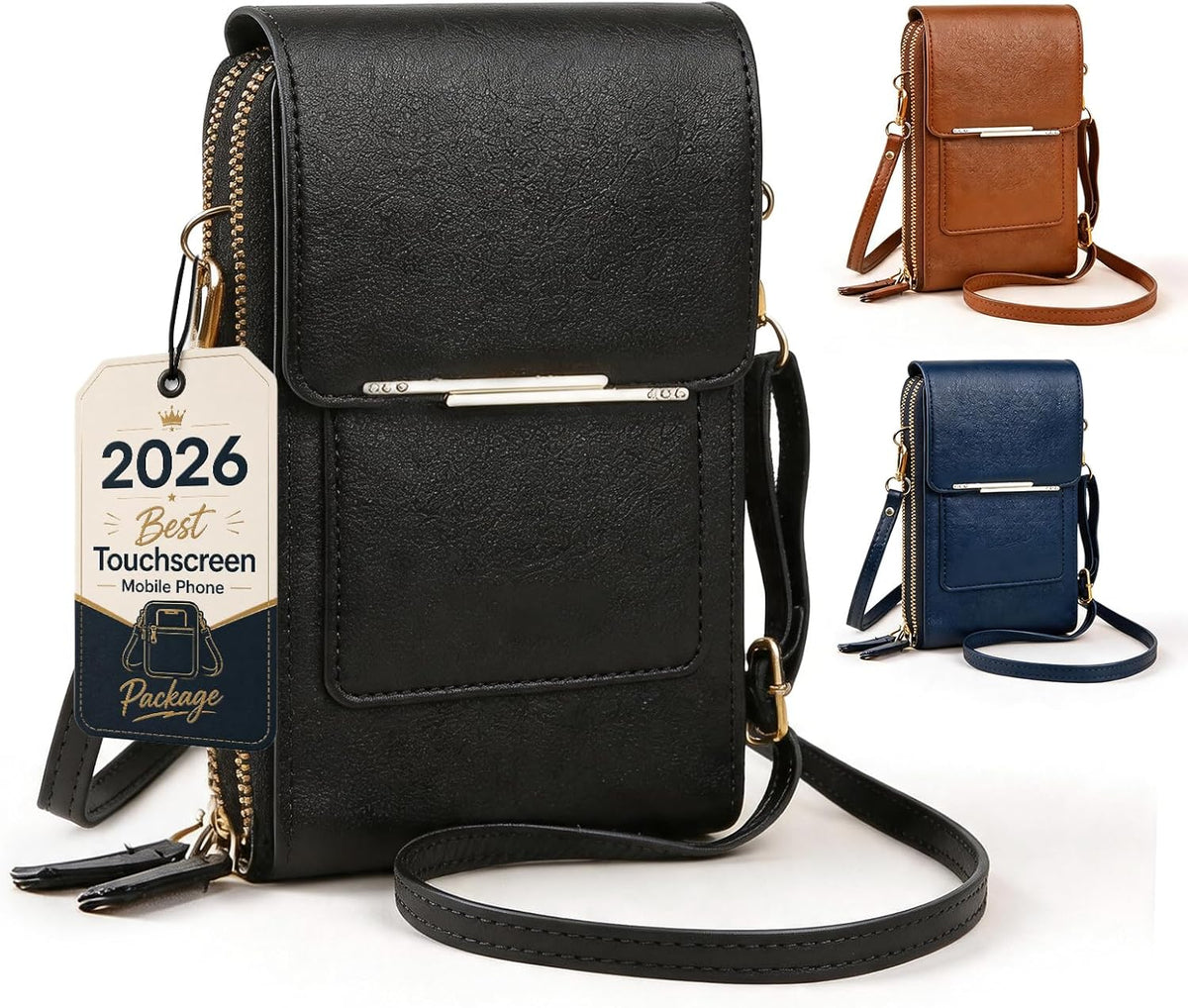 Touch Screen Crossbody Phone Purse for Women Small Anti-Theft Crossbody Bag with Touchscreen Window Leather Strap 2026 Best