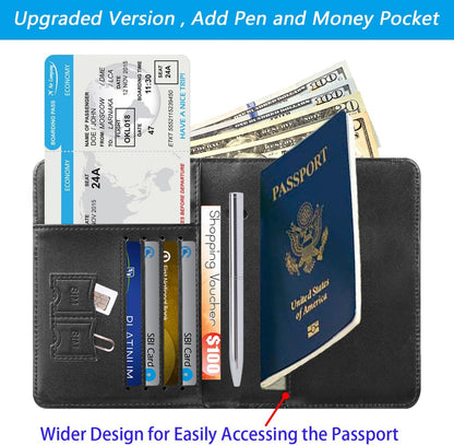 Passport Holder, Travel Essentials, Passport Cover, RFID Travel Wallet | Passport Wallet, Travel Accessories, RFID Blocking, Synthetic Leather Card Case, International Must Haves, For Women Men