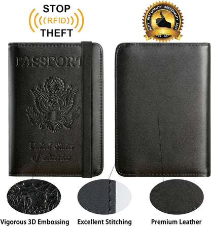 Passport Holder, Travel Essentials, Passport Cover, RFID Travel Wallet | Passport Wallet, Travel Accessories, RFID Blocking, Synthetic Leather Card Case, International Must Haves, For Women Men