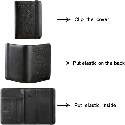 Passport Holder, Travel Essentials, Passport Cover, RFID Travel Wallet | Passport Wallet, Travel Accessories, RFID Blocking, Synthetic Leather Card Case, International Must Haves, For Women Men