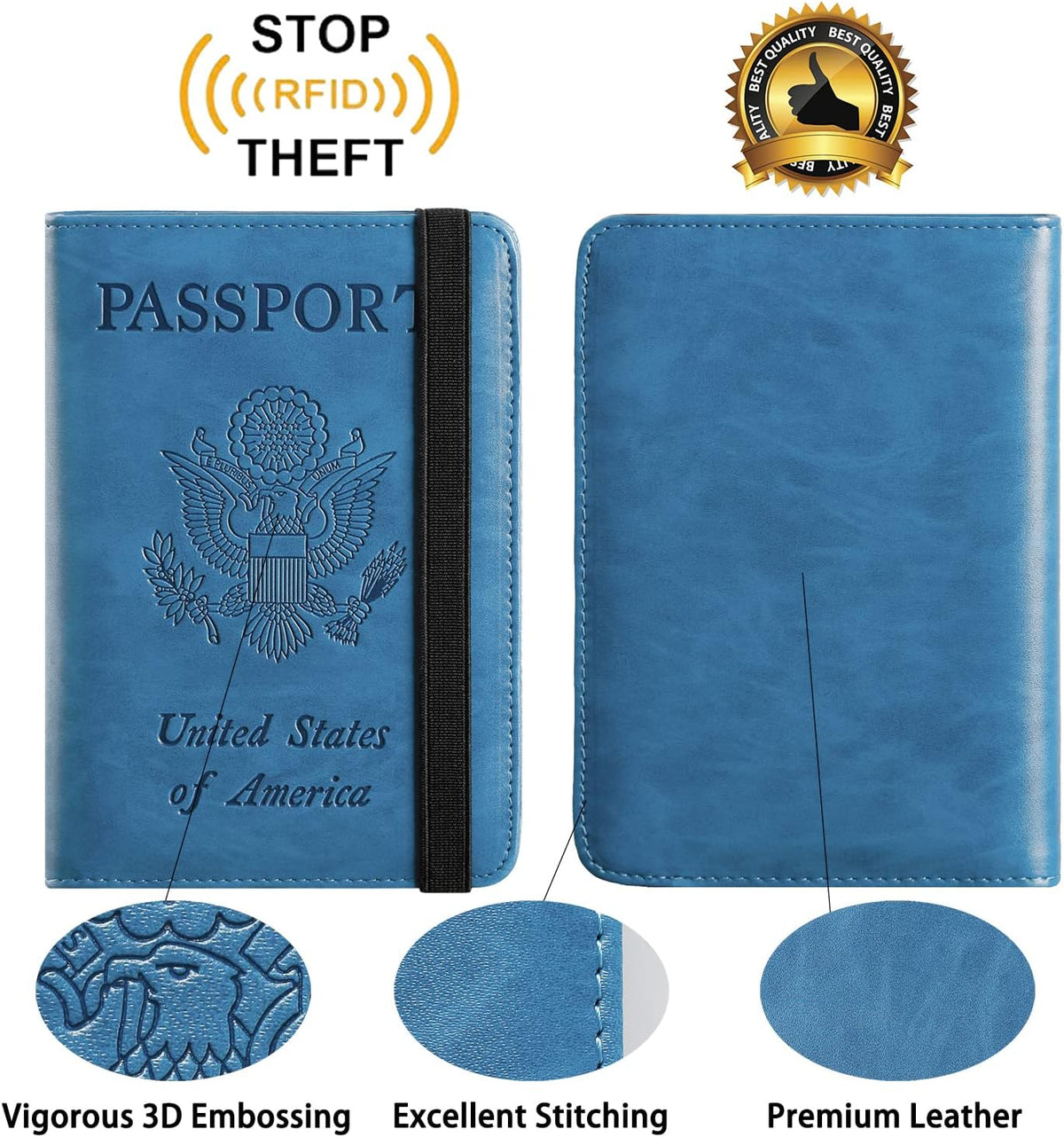 Passport Holder, Travel Essentials, Passport Cover, RFID Travel Wallet | Passport Wallet, Travel Accessories, RFID Blocking, Synthetic Leather Card Case, International Must Haves, For Women Men
