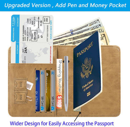 Passport Holder, Travel Essentials, Passport Cover, RFID Travel Wallet | Passport Wallet, Travel Accessories, RFID Blocking, Synthetic Leather Card Case, International Must Haves, For Women Men