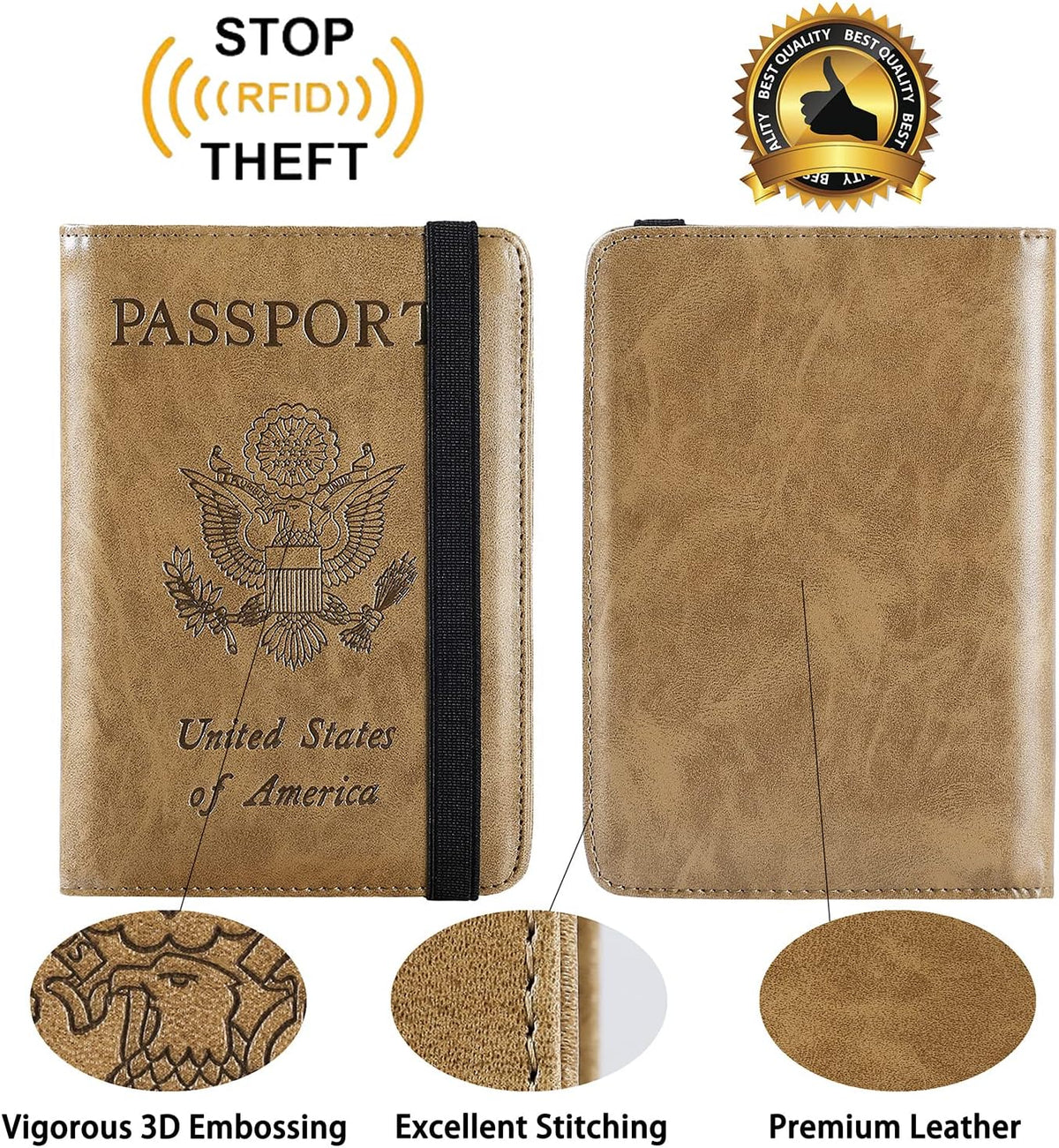 Passport Holder, Travel Essentials, Passport Cover, RFID Travel Wallet | Passport Wallet, Travel Accessories, RFID Blocking, Synthetic Leather Card Case, International Must Haves, For Women Men
