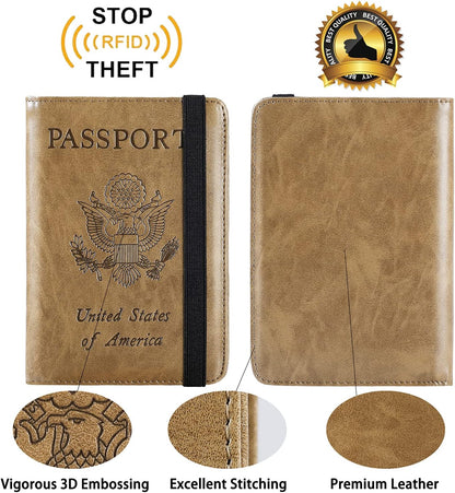 Passport Holder, Travel Essentials, Passport Cover, RFID Travel Wallet | Passport Wallet, Travel Accessories, RFID Blocking, Synthetic Leather Card Case, International Must Haves, For Women Men