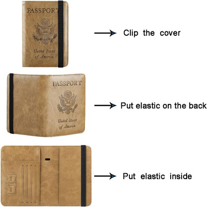 Passport Holder, Travel Essentials, Passport Cover, RFID Travel Wallet | Passport Wallet, Travel Accessories, RFID Blocking, Synthetic Leather Card Case, International Must Haves, For Women Men