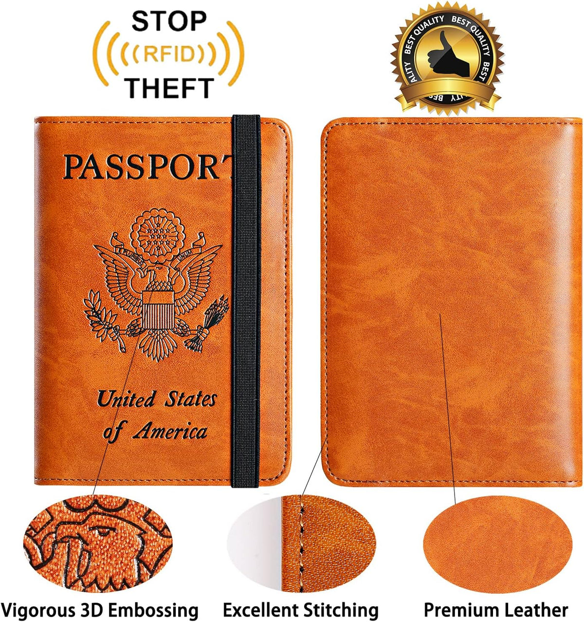 Passport Holder, Travel Essentials, Passport Cover, RFID Travel Wallet | Passport Wallet, Travel Accessories, RFID Blocking, Synthetic Leather Card Case, International Must Haves, For Women Men