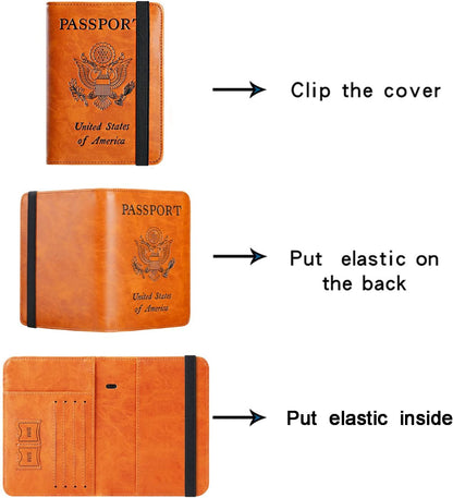 Passport Holder, Travel Essentials, Passport Cover, RFID Travel Wallet | Passport Wallet, Travel Accessories, RFID Blocking, Synthetic Leather Card Case, International Must Haves, For Women Men