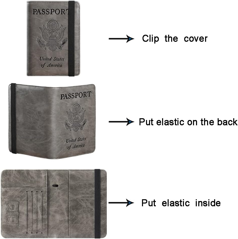 Passport Holder, Travel Essentials, Passport Cover, RFID Travel Wallet | Passport Wallet, Travel Accessories, RFID Blocking, Synthetic Leather Card Case, International Must Haves, For Women Men