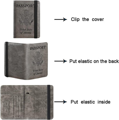 Passport Holder, Travel Essentials, Passport Cover, RFID Travel Wallet | Passport Wallet, Travel Accessories, RFID Blocking, Synthetic Leather Card Case, International Must Haves, For Women Men