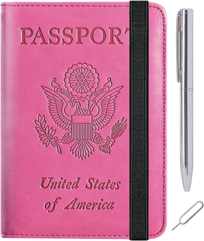 Passport Holder, Travel Essentials, Passport Cover, RFID Travel Wallet | Passport Wallet, Travel Accessories, RFID Blocking, Synthetic Leather Card Case, International Must Haves, For Women Men