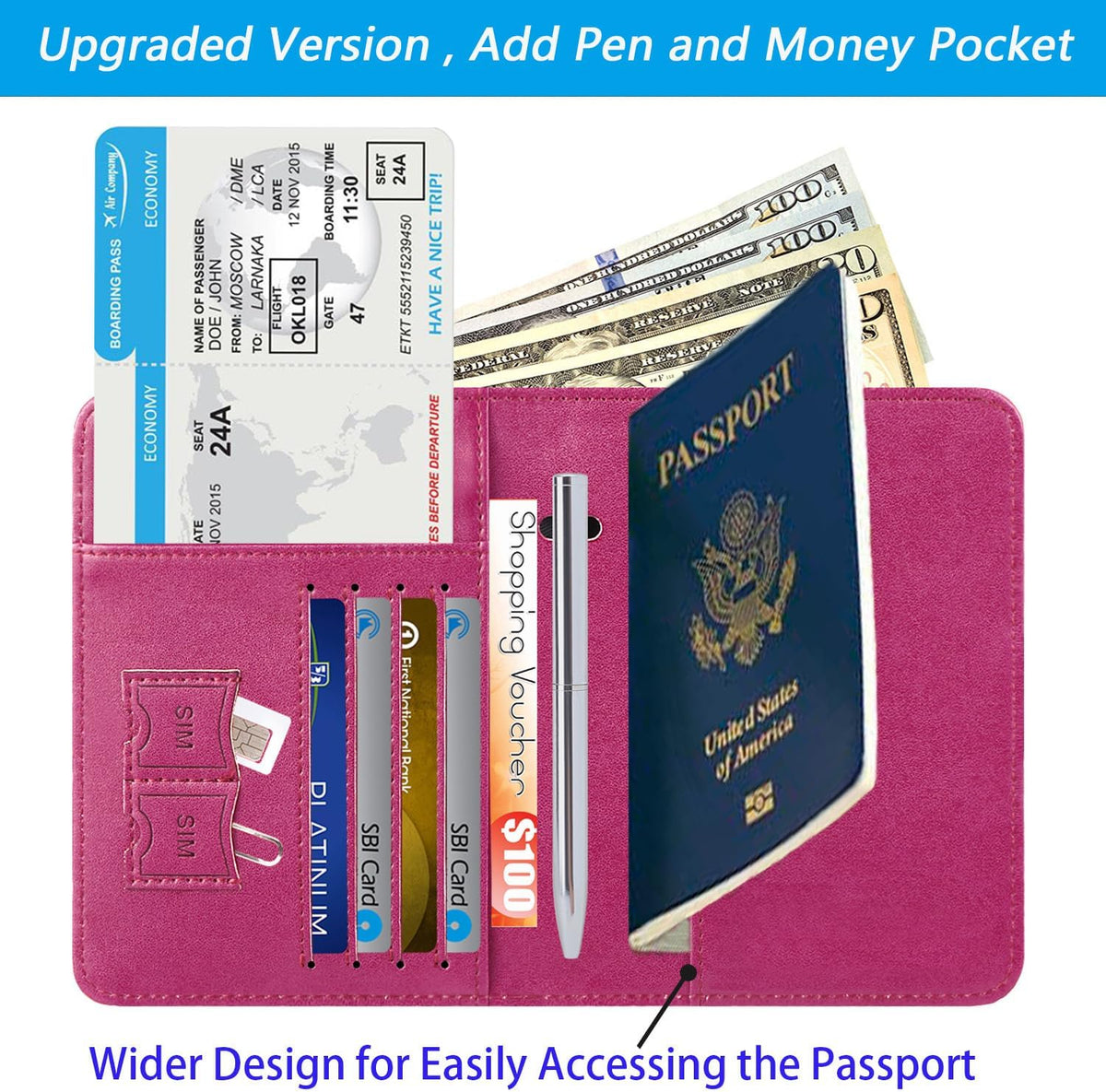 Passport Holder, Travel Essentials, Passport Cover, RFID Travel Wallet | Passport Wallet, Travel Accessories, RFID Blocking, Synthetic Leather Card Case, International Must Haves, For Women Men