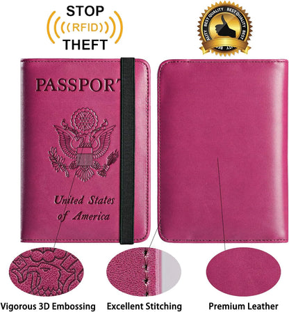 Passport Holder, Travel Essentials, Passport Cover, RFID Travel Wallet | Passport Wallet, Travel Accessories, RFID Blocking, Synthetic Leather Card Case, International Must Haves, For Women Men