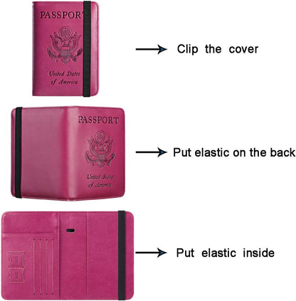 Passport Holder, Travel Essentials, Passport Cover, RFID Travel Wallet | Passport Wallet, Travel Accessories, RFID Blocking, Synthetic Leather Card Case, International Must Haves, For Women Men