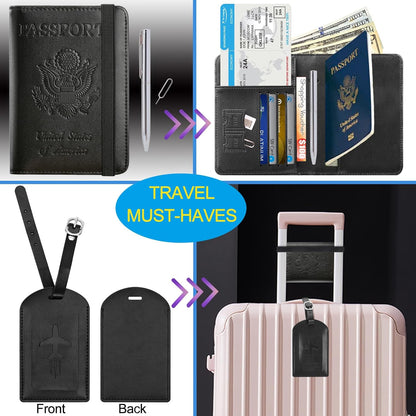 Passport Holder, Travel Essentials, Passport Cover, RFID Travel Wallet | Passport Wallet, Travel Accessories, RFID Blocking, Synthetic Leather Card Case, International Must Haves, For Women Men