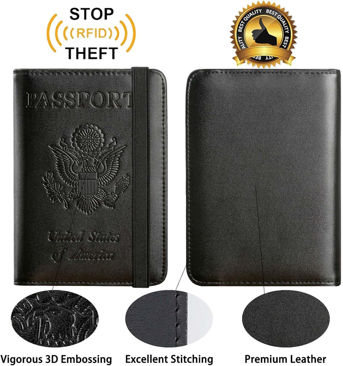 Passport Holder, Travel Essentials, Passport Cover, RFID Travel Wallet | Passport Wallet, Travel Accessories, RFID Blocking, Synthetic Leather Card Case, International Must Haves, For Women Men