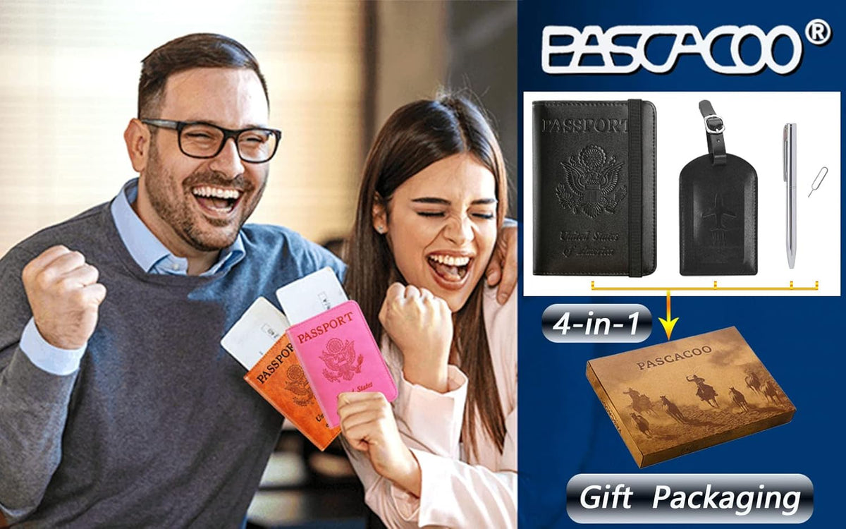 Passport Holder, Travel Essentials, Passport Cover, RFID Travel Wallet | Passport Wallet, Travel Accessories, RFID Blocking, Synthetic Leather Card Case, International Must Haves, For Women Men